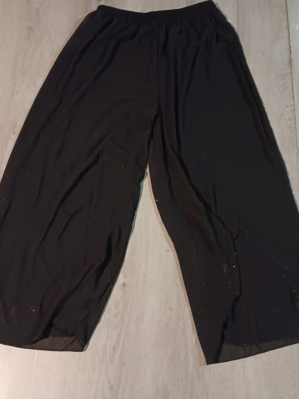 Black Wide Leg Elastic Waist Pants